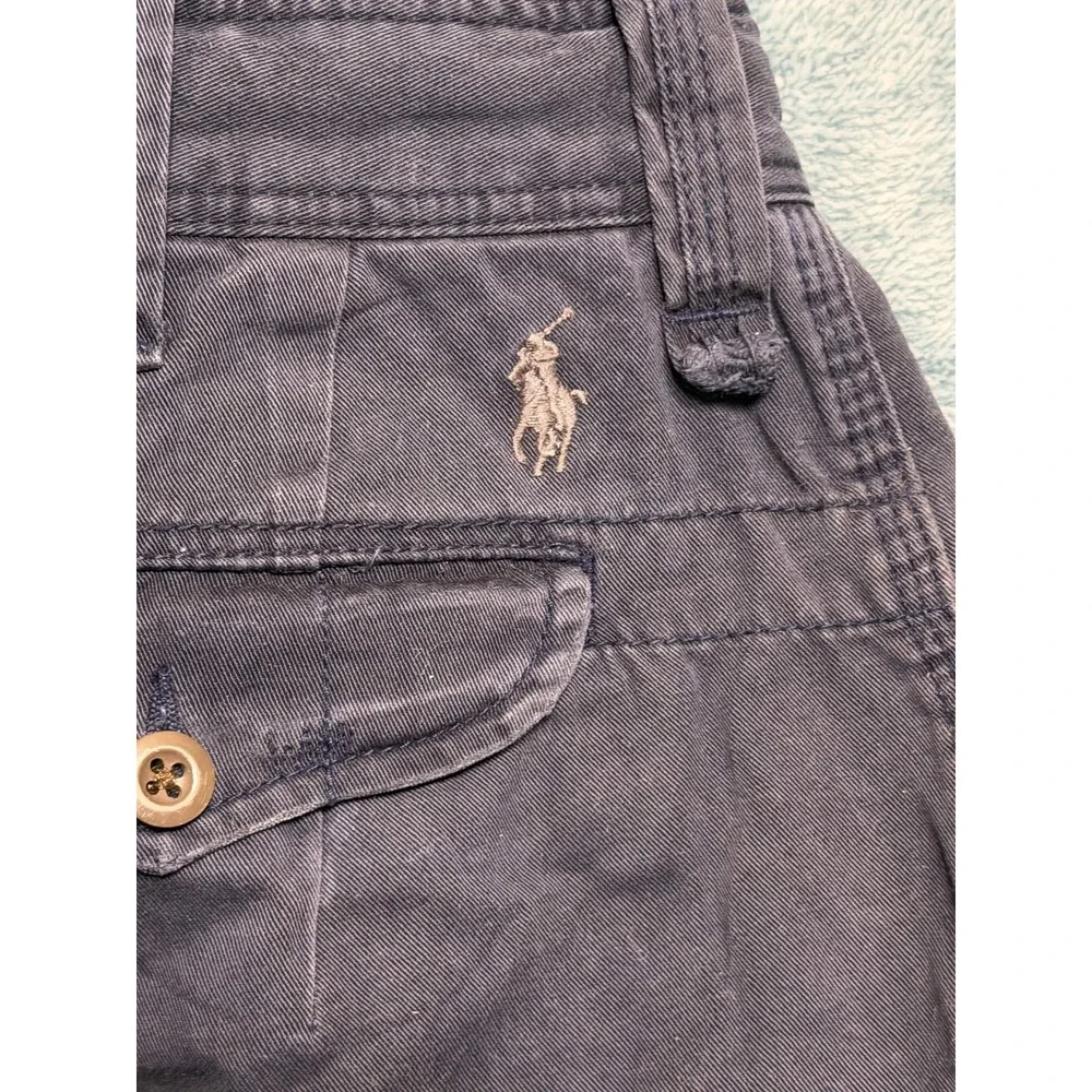 Polo Ralph Lauren Mens Cargo Shorts Size 32 Navy Blue Cotton Twill Utility Hikin